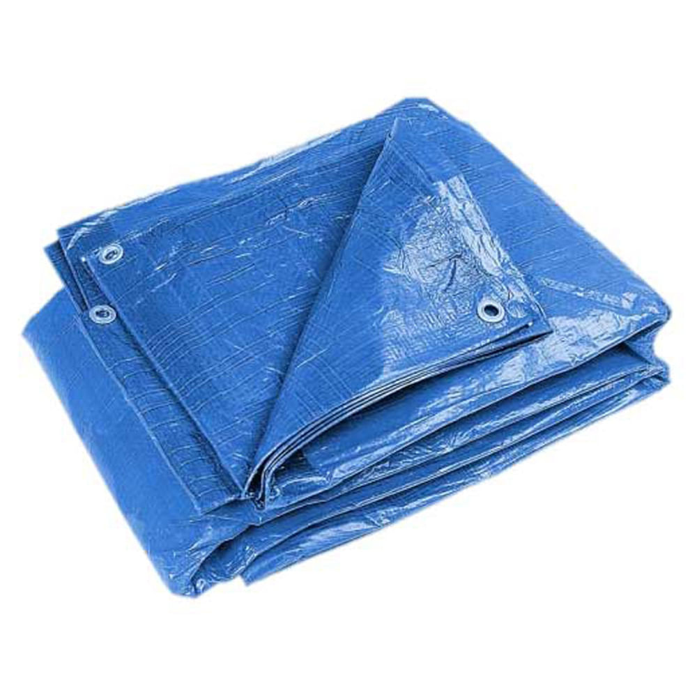 Lona plastica con ojetes 14'x 18'. Azul. 18' (4. 26mts x5. 48)