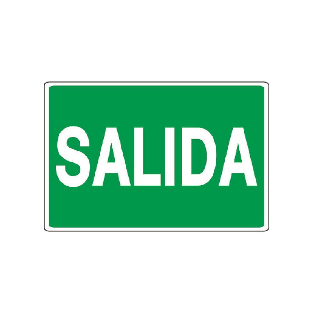 Letrero (salida). Verde-blanco. Salida