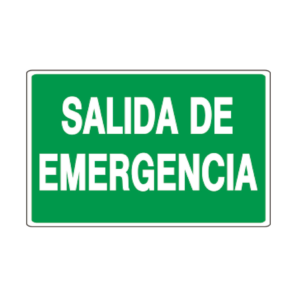 Letrero (salida de emergencia). Verde-blanco. Salida emergencia