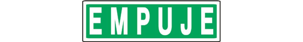 Letrero (empuje). Verde-blanco. Empuje