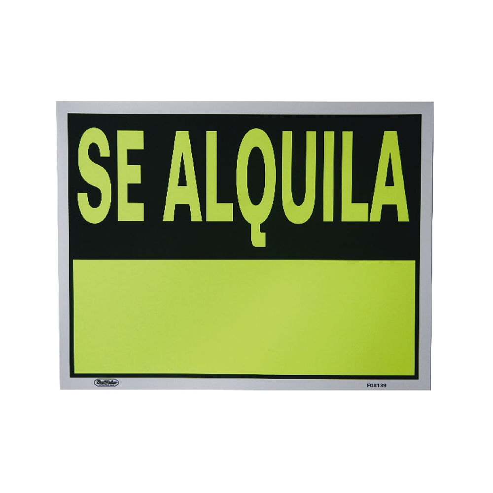 Letrero reflectivo (se alquila). Pvc rígido. 45cm x35cm