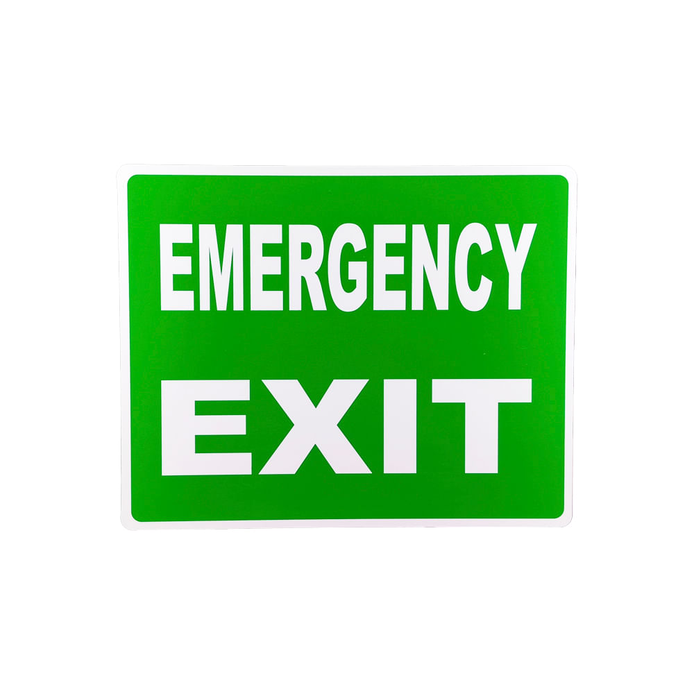 Letrero de informacion emergency exit. Verde-blanco. Exit