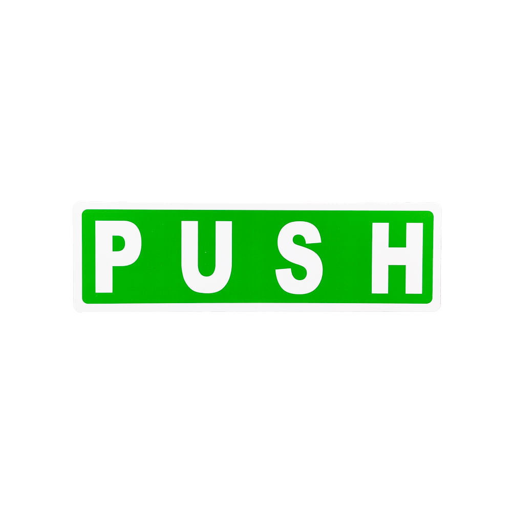 Letrero de informacion push. Verde-blanco. Push