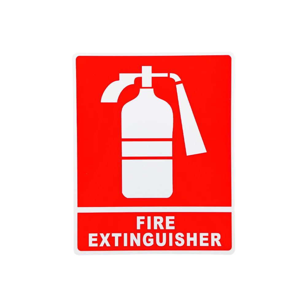 Letrero de informacion fire extinguisher. Pvc rígido. 25cm x 20cm