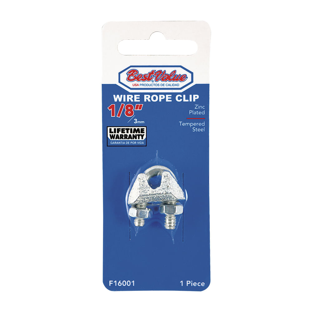 Grapa para cable galvanizada de 1/8. Acero zincado. 1/8 (3mm)
