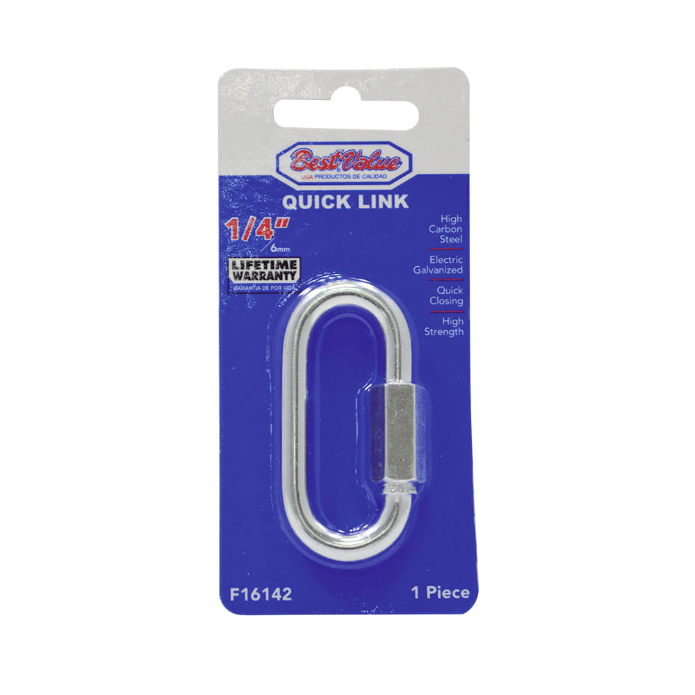 Empate con rosca para cadena de 1/4 (). Plateado. 1/4(6mm)