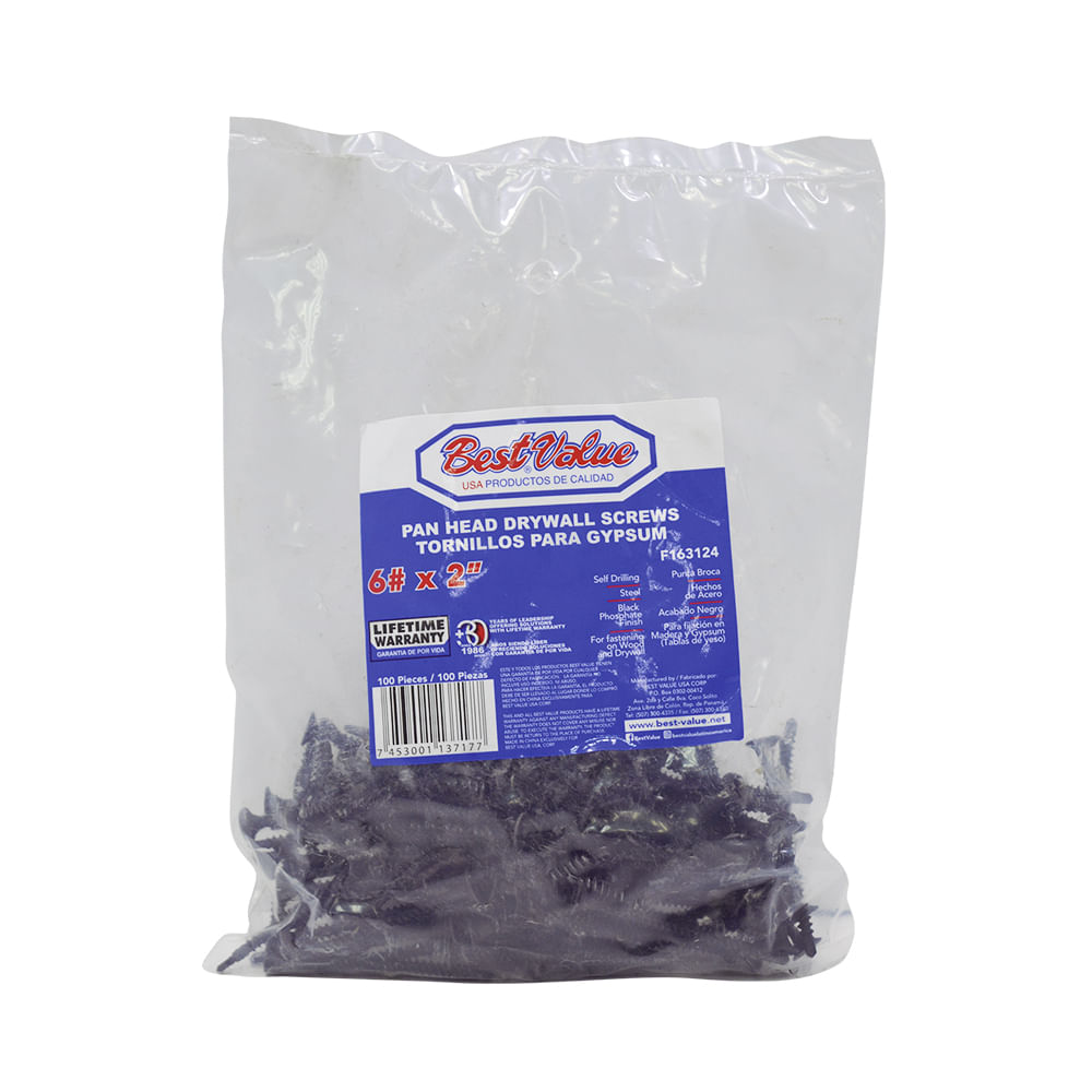 Tornillo para gypsum punta broca 2. Negro. 2