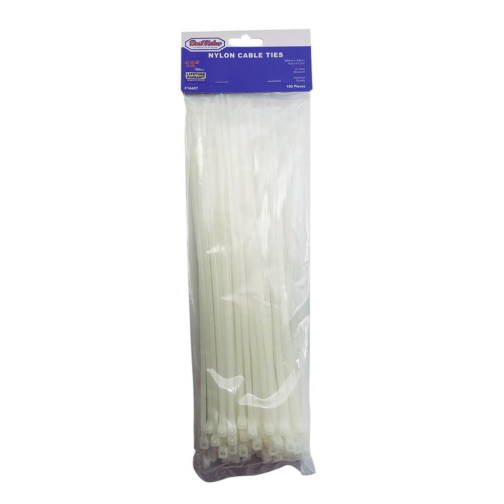 Zuncho plastico blanco de 12x. Natural. 12 x 4. 8mm