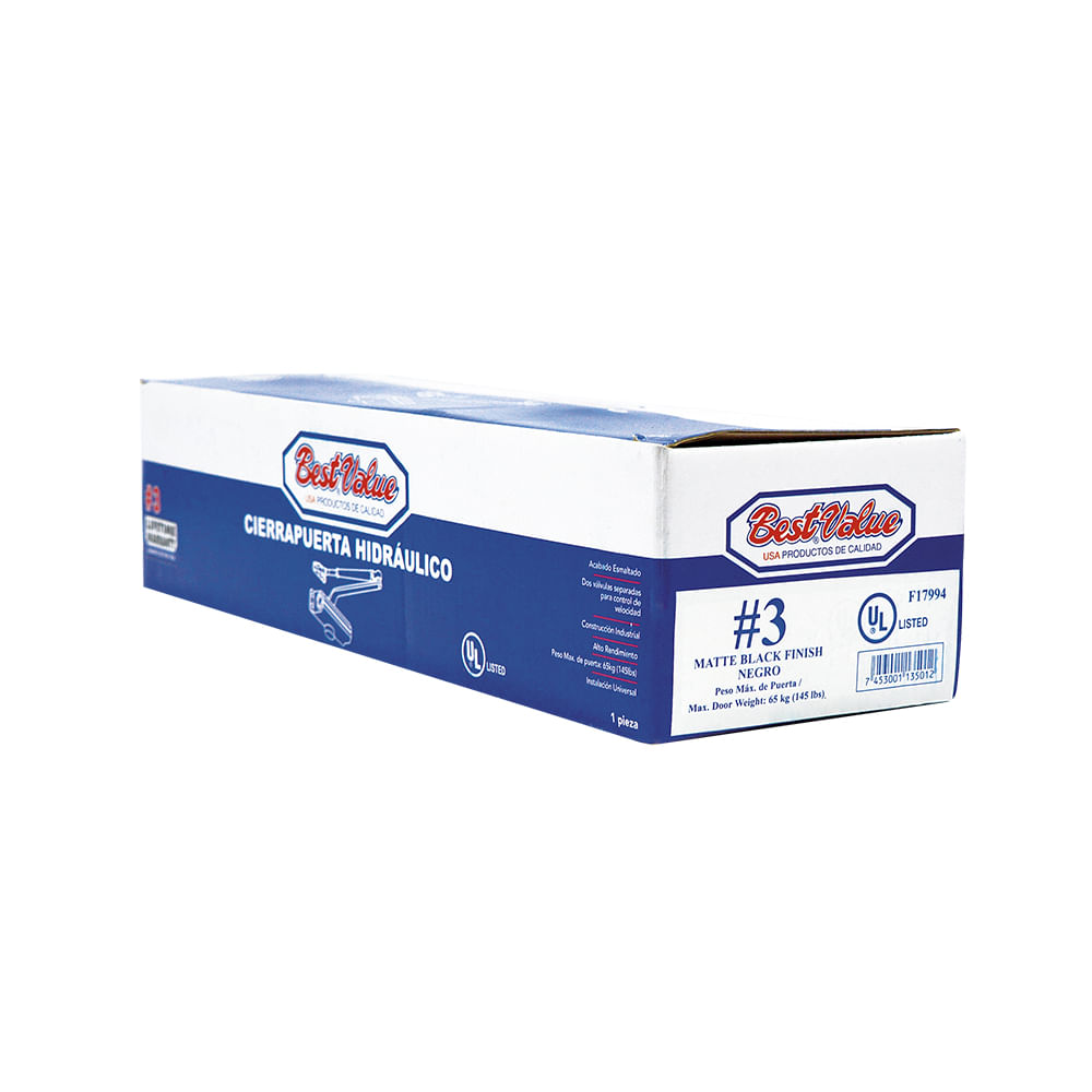 Cierrapuerta bestvalue ul negro #3. Negro. #3