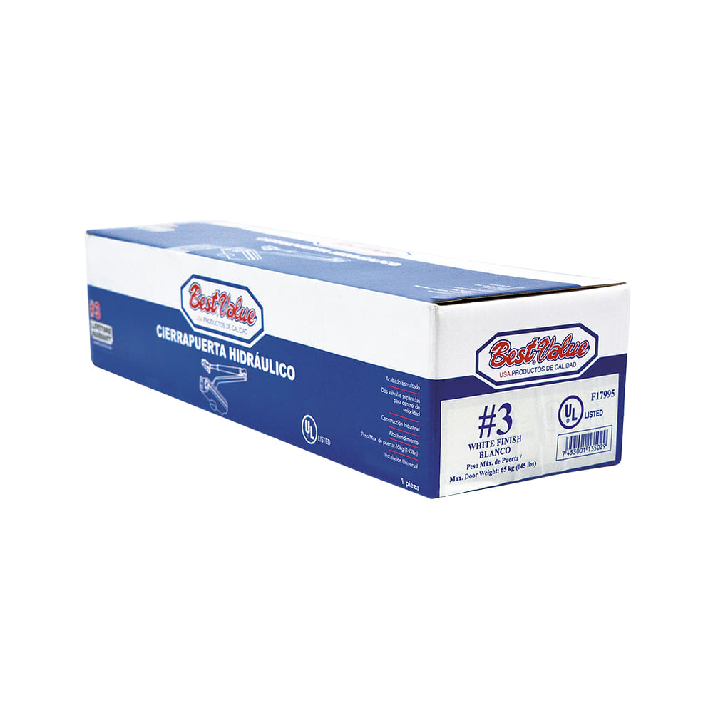 Cierrapuerta bestvalue ul blanco #3. Blanco. #3