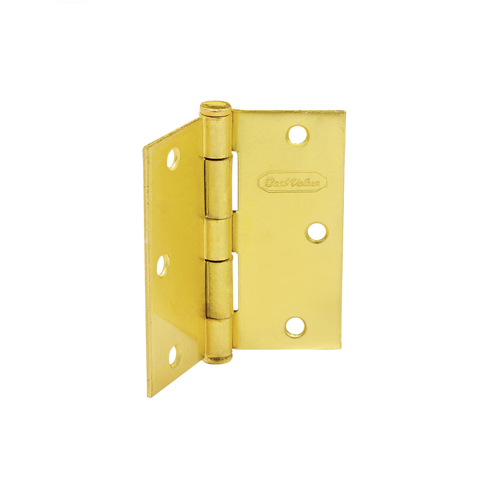 Bisagra para puerta dorada 3-1/2 x 3-1/2. Dorado.