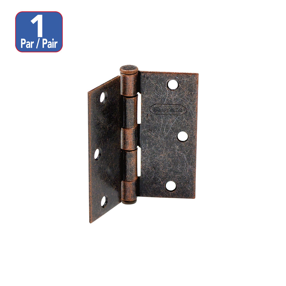 Bisagra para puerta a. Coper 3-1/2x 3-1/2. Cobrizado. 3-1/2 x