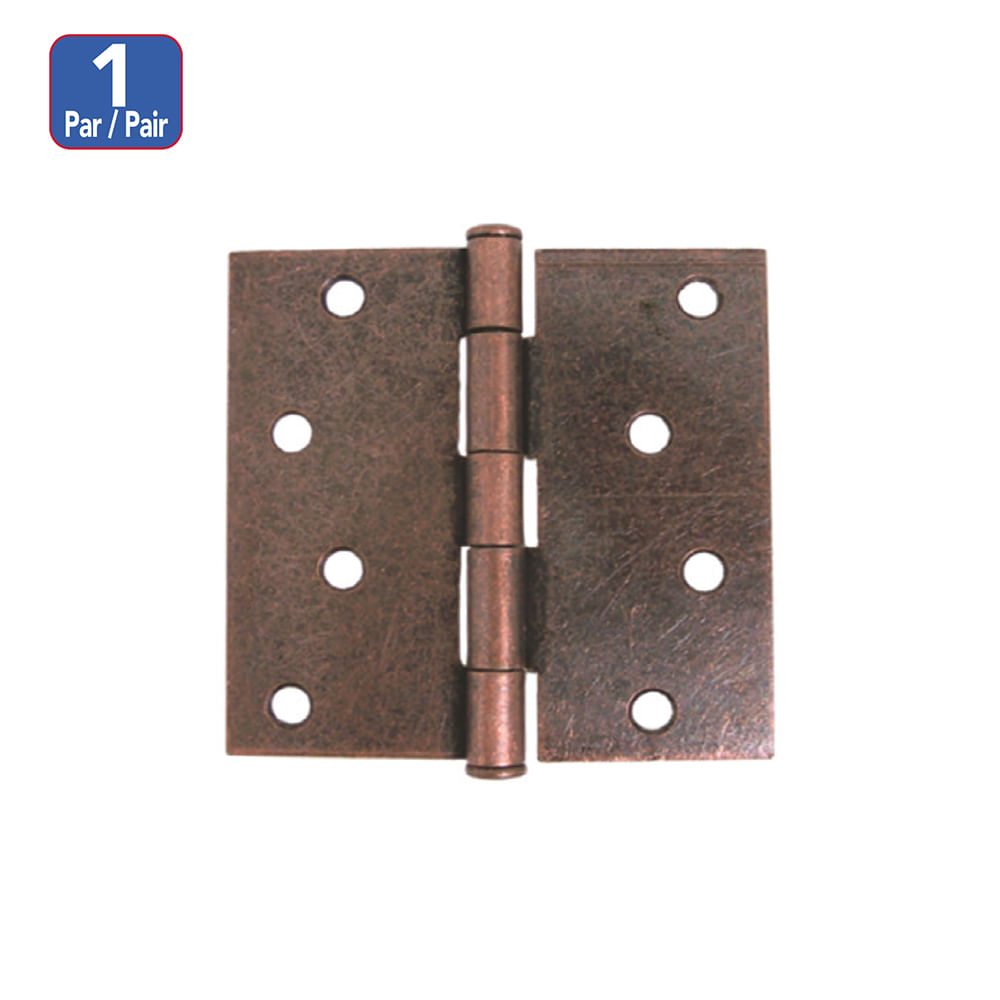 Bisagra para puerta a. Copper 4 x 4. Cobrizado.