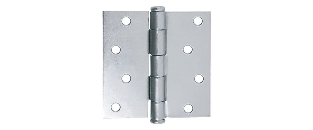 Bisagra para puerta plateada 2 x 2. Plateado niquelado.