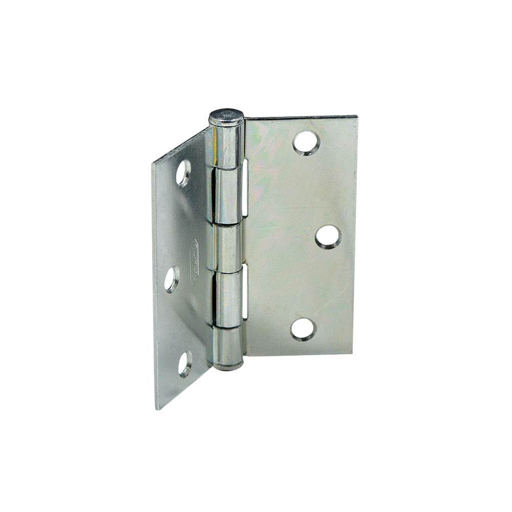 Bisagra para puerta plateada 3 x 3. Plateado niquelado.