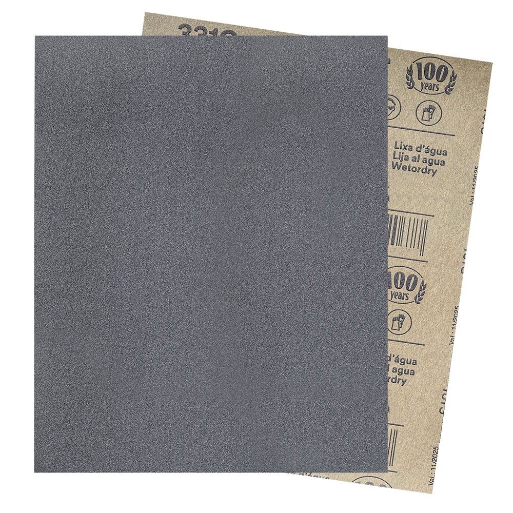 Lija 3m para agua #360 (50 pliegos). Oxido de aluminio. Gr 360