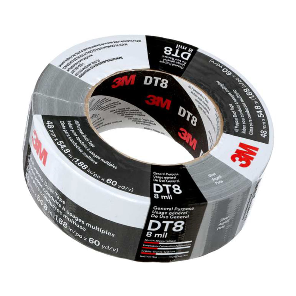 Tape de ductos multiuso silver 2x60yd (48mm) dt8. Gris. 2 x 60 ydas