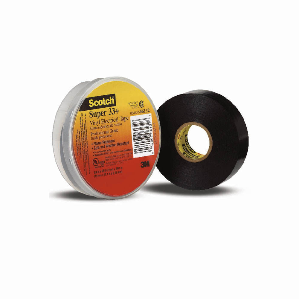 Tape super 33+ 3m 3/4 x 66'. Negro. 66'