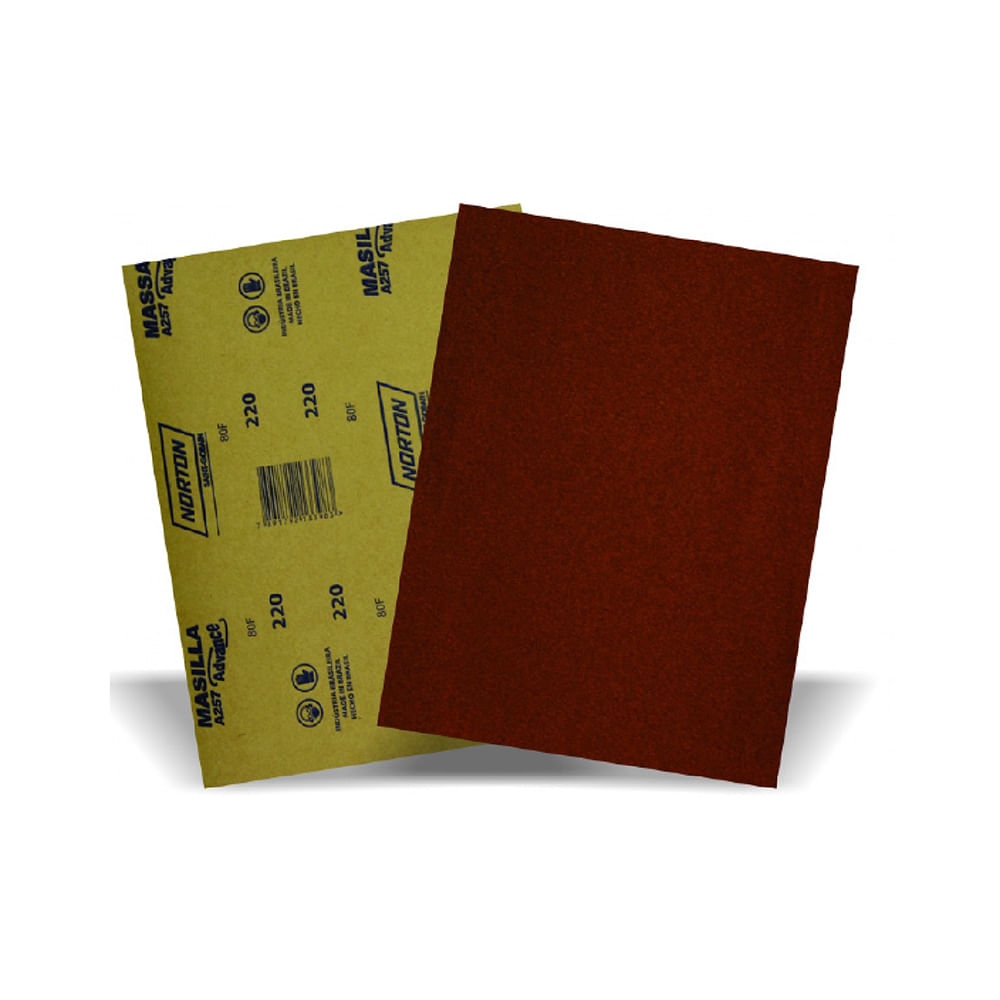 Lija norton para madera #100 (50 pliegos). Óxido de aluminio. Pliegos)