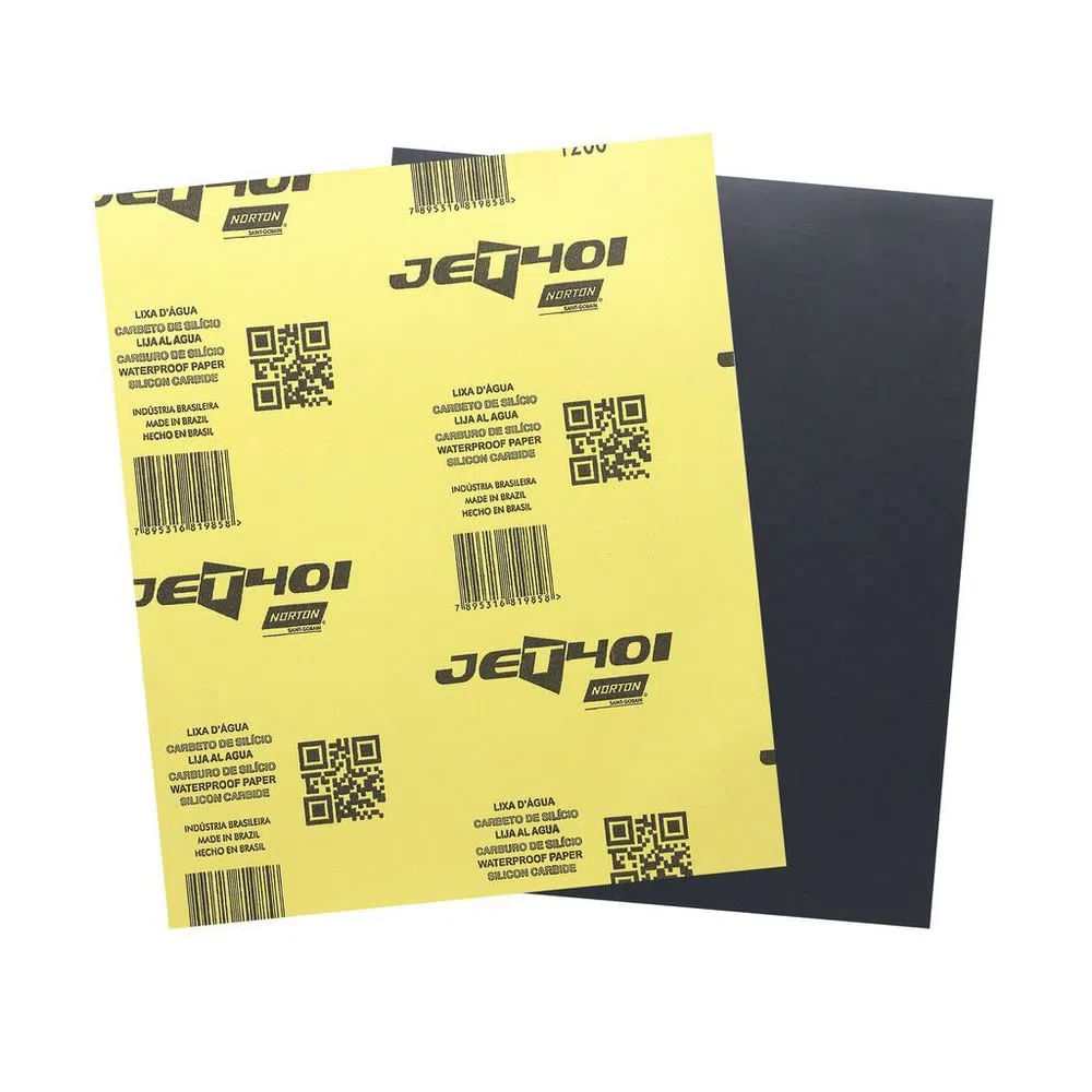 Lija norton microfina #1000 (25 pliegos). Carburo silicio. Pliegos)