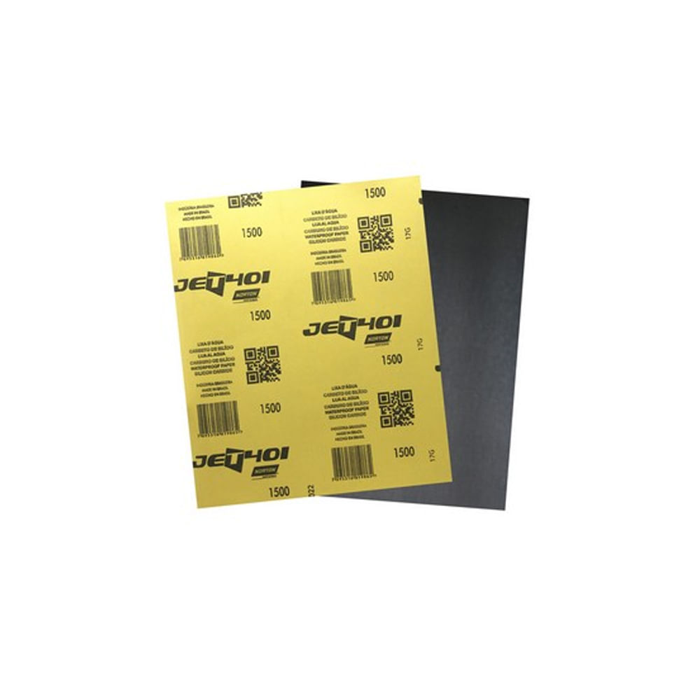 Lija norton microfina #1500 (25 pliegos). Carburo silicio. Pliegos)