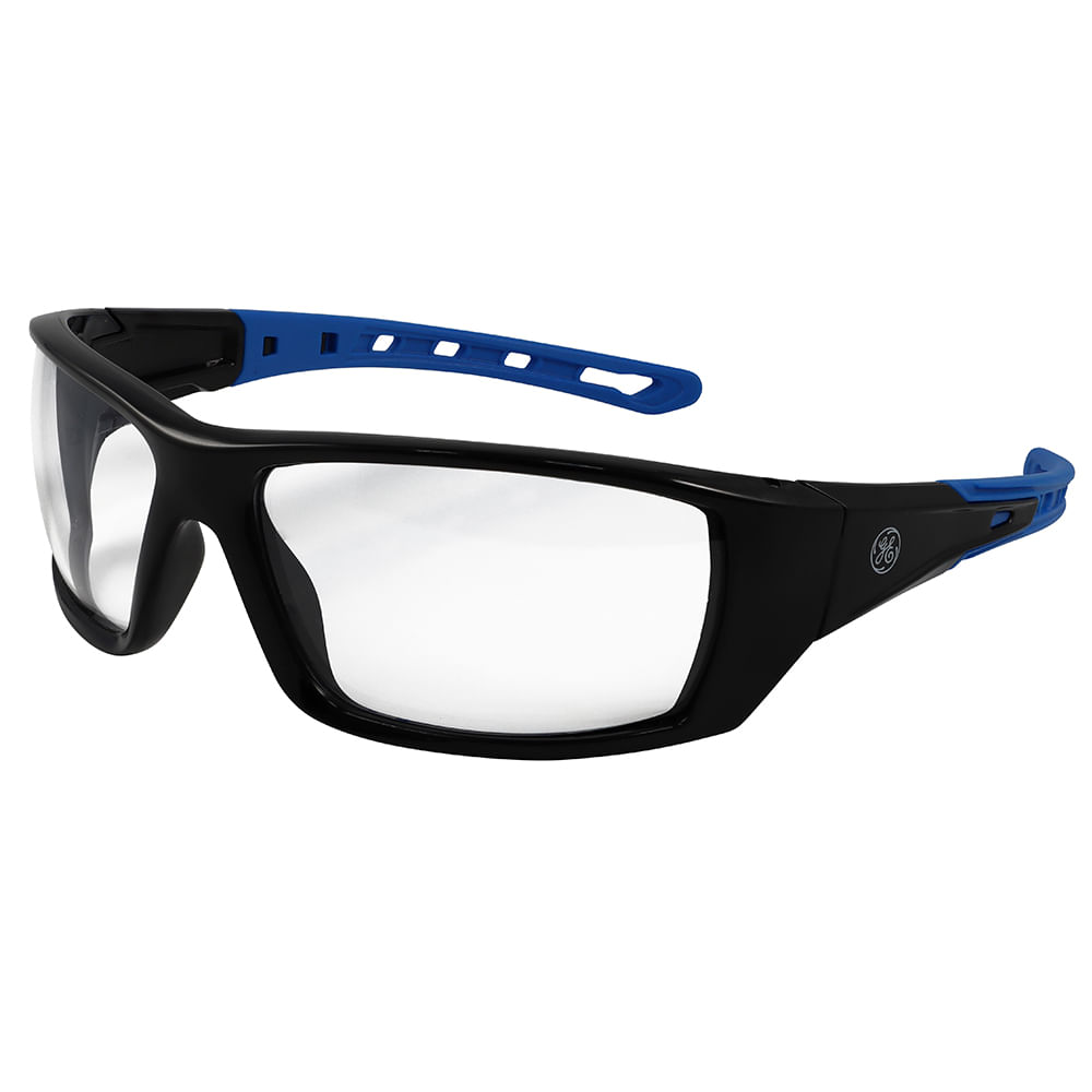 Lentes seguridad negro/azul transp ge.