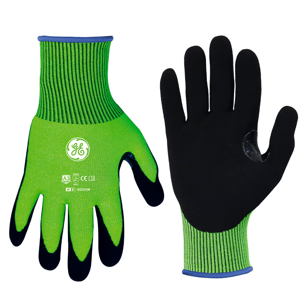 Guantes rec nitrilo ge a3 hi vis 12 pares m. Lima alta vis. Medium
