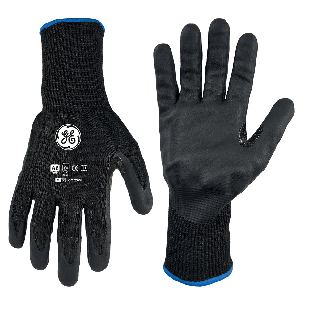 Guantes rec espuma nitrilo ge a6 12 pares m. Negro. Medium