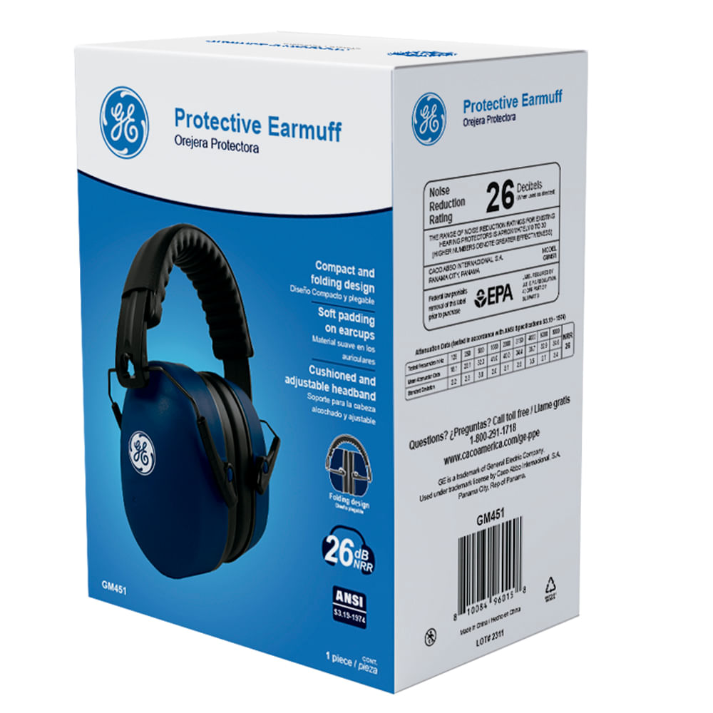 Orejeras protectoras 26 db ge. Azul/negro.