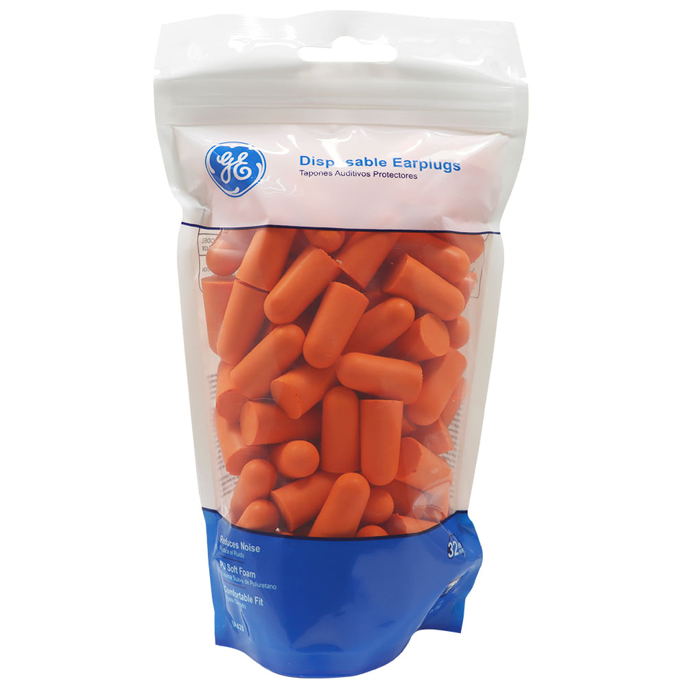 Tapones auditivos desech. 50 pares 32 db ge. Anaranjado.