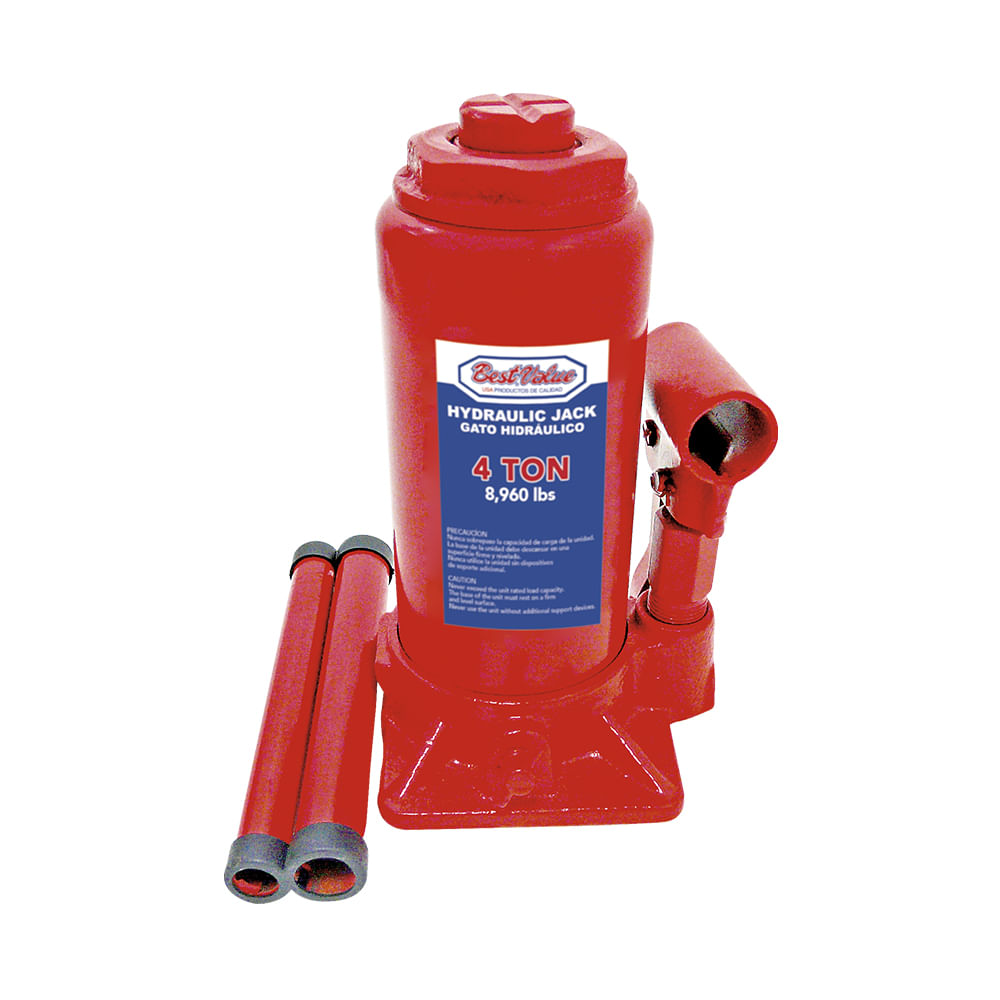 Gato hidraulico 4 ton. Rojo. Ton