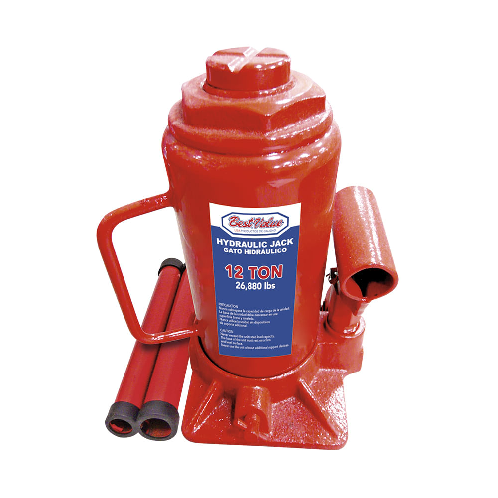 Gato hidraulico 12 ton. Rojo. Ton