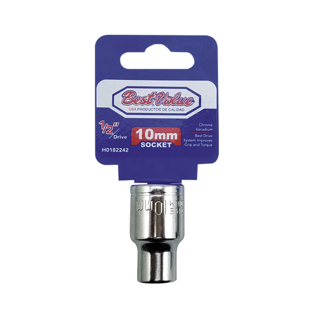 Socket 1/2. Cromo vanadio. 10mm