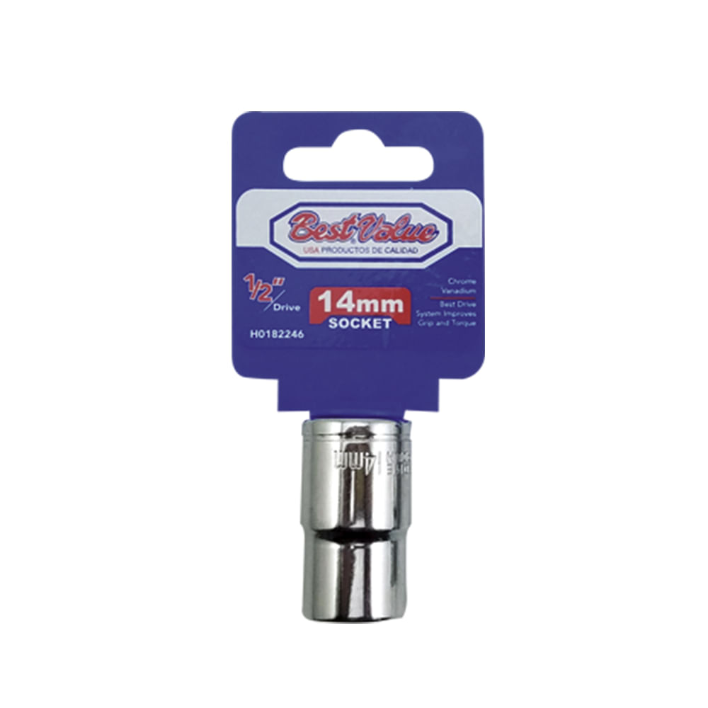 Socket 1/2. Cromo vanadio. 14mm