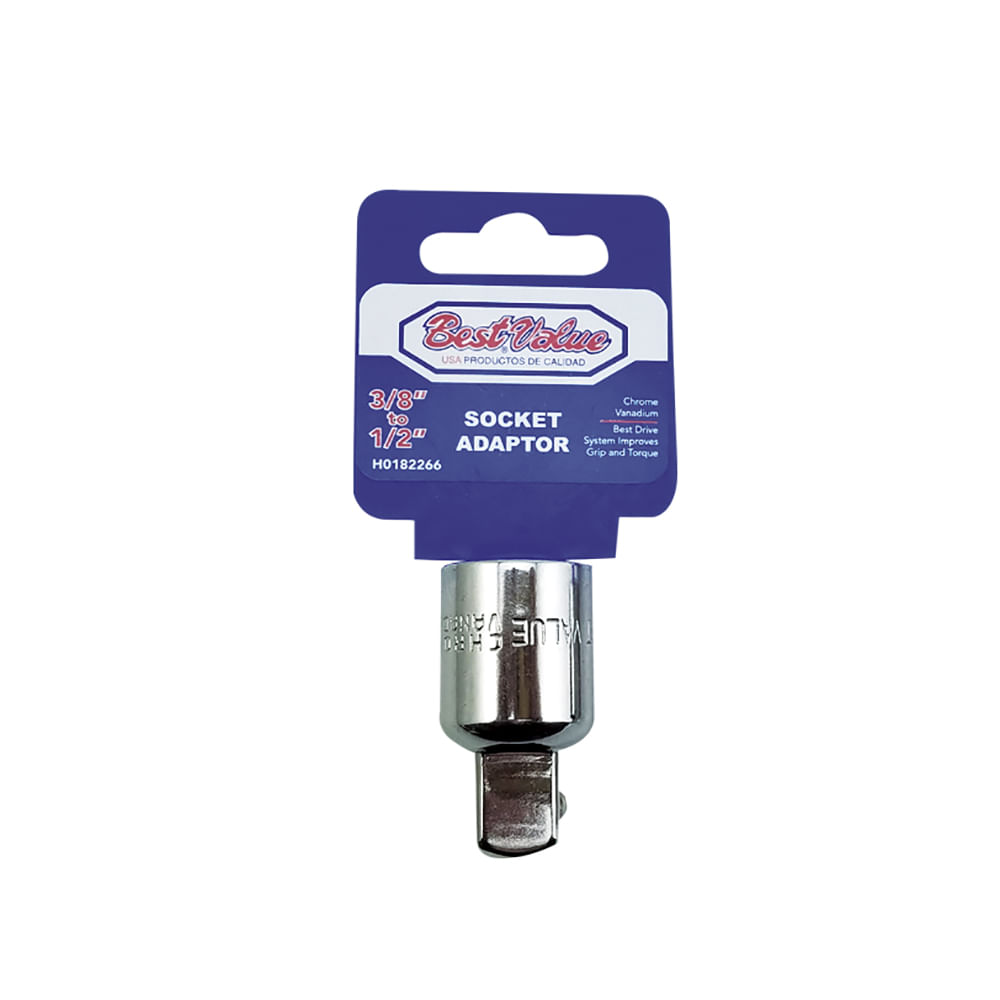 Adaptador para socket 1/2- 3/8. Cromo vanadio. 3/8 a 1/2