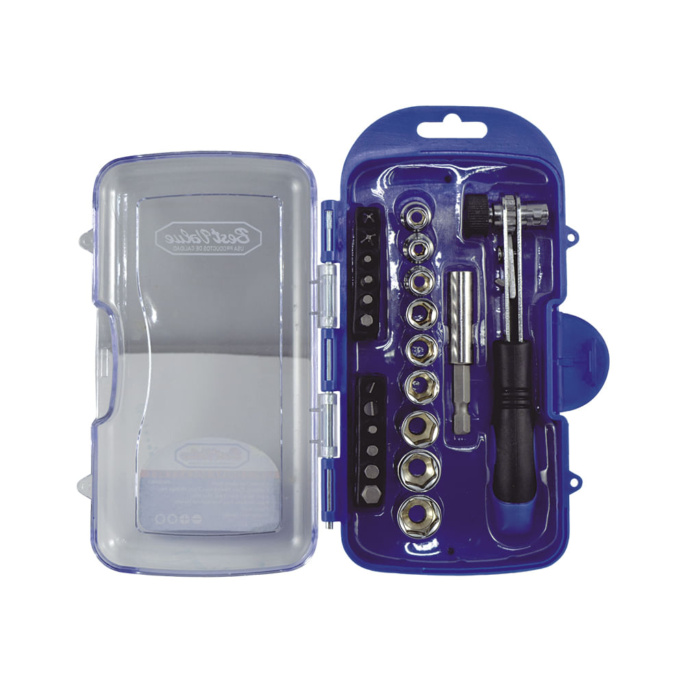 Juego socket/puntas bestvalue 22 pcs