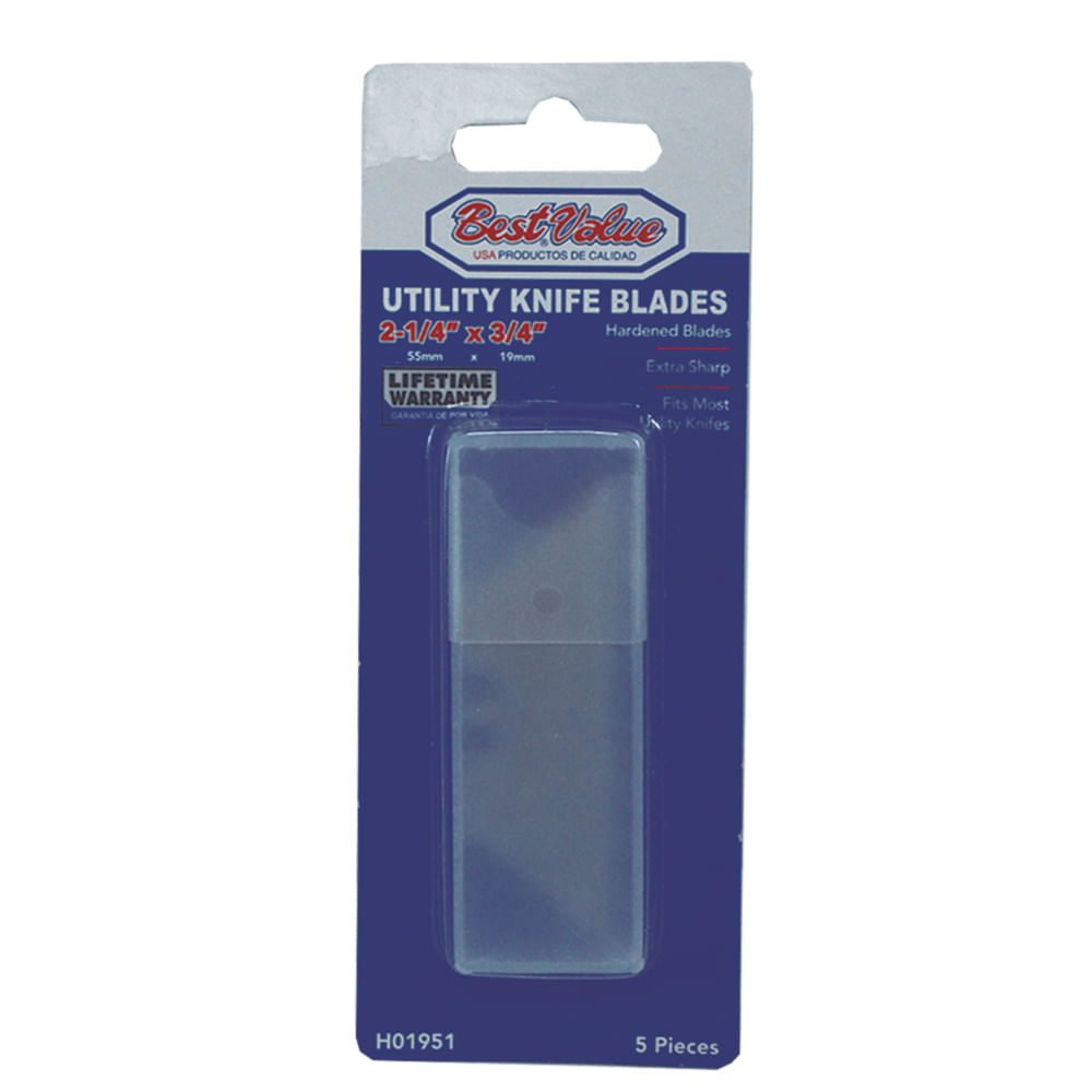 Repuesto para cuchilla metal 5pc blister. Plateado. X 18mm