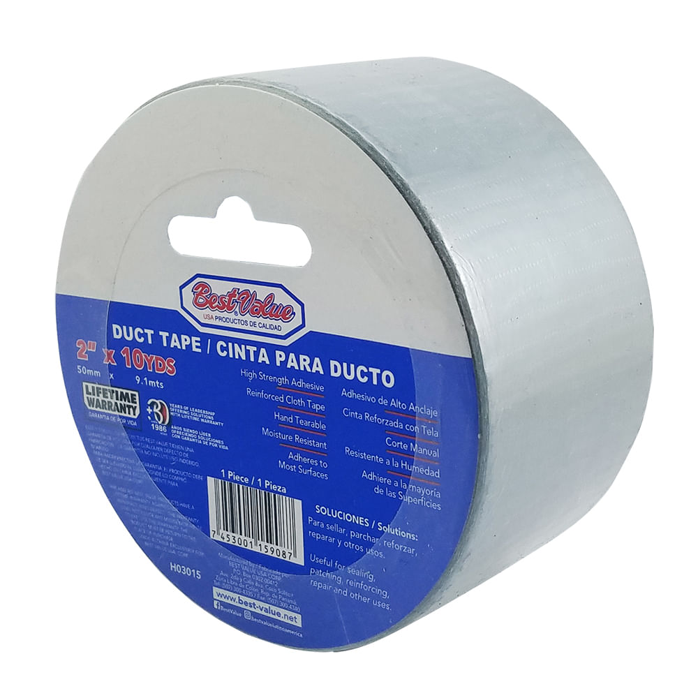 Tape de ducto 2 (10 yds). Gris. 2x10yds