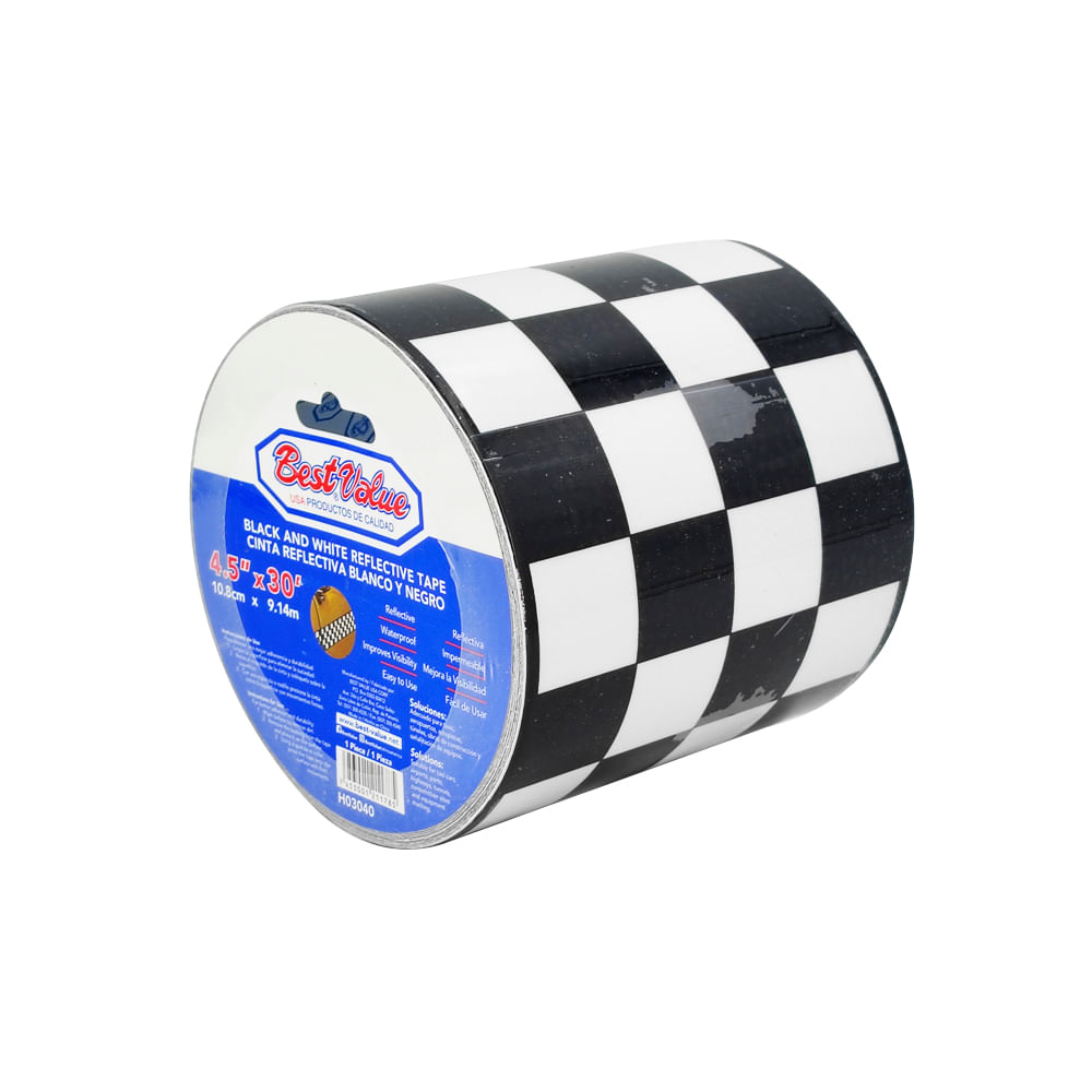 Cinta reflectiva para taxi 4. 25 x 30'. Blanco/negro. 5 30'