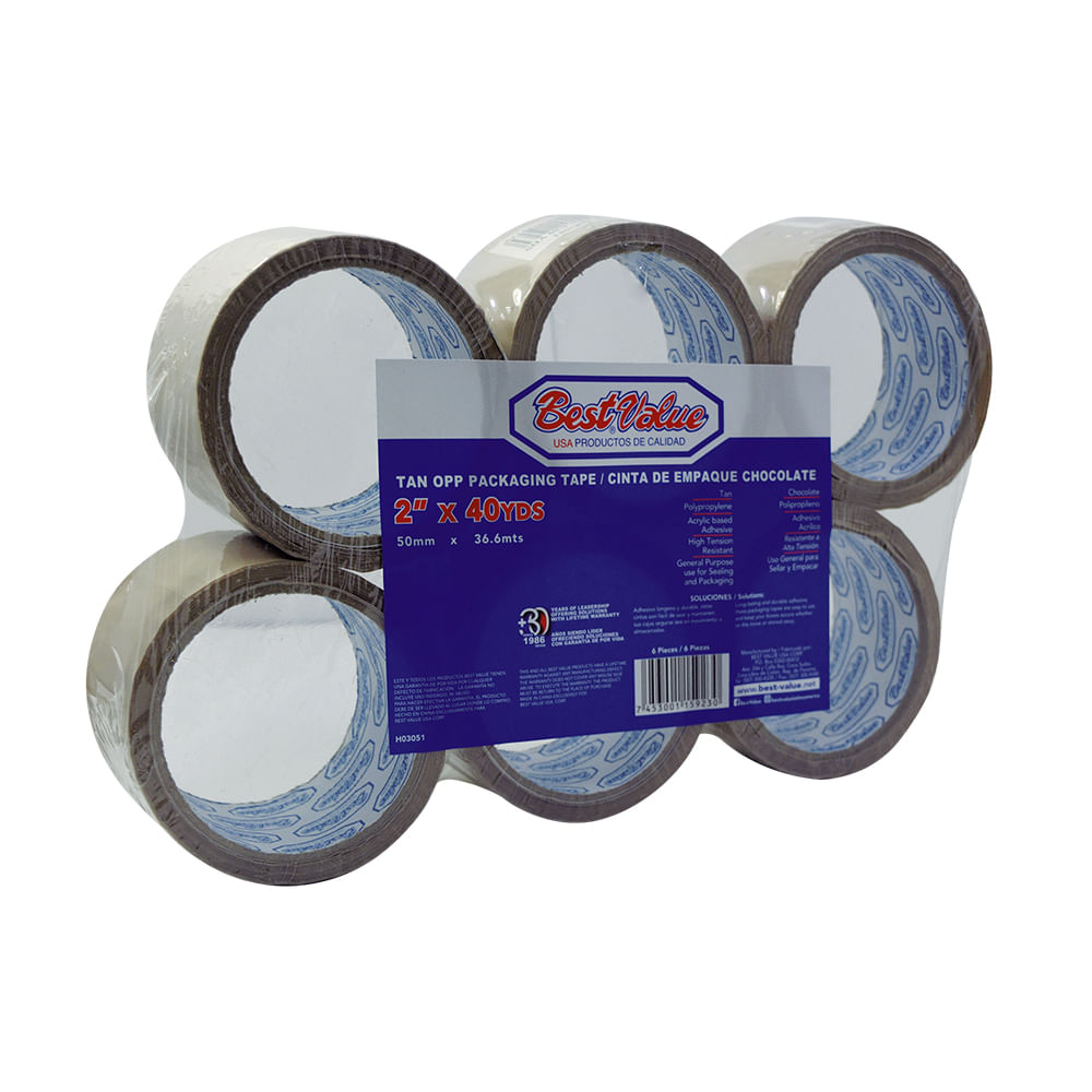 Tape para empacar chocolate 2(40yds). Chocolate. 2(48mm)