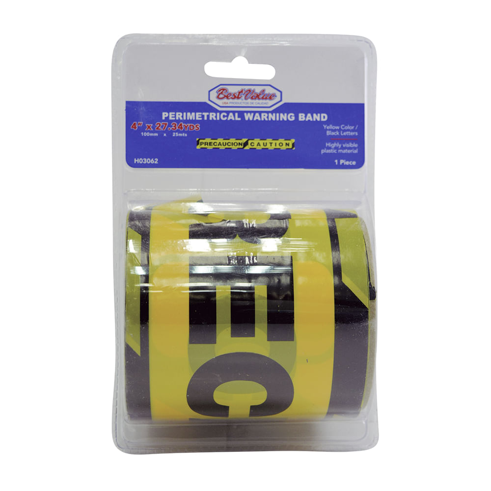 Cinta precaucion 4 x 25 mts. Amarillo. 100mm 25mts