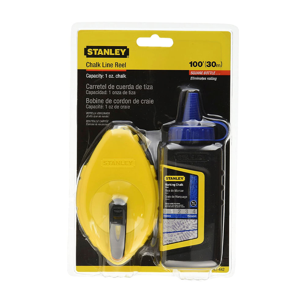 Juego tiza y linea stanley 100pies. Plastico abs. 100' (30 m)