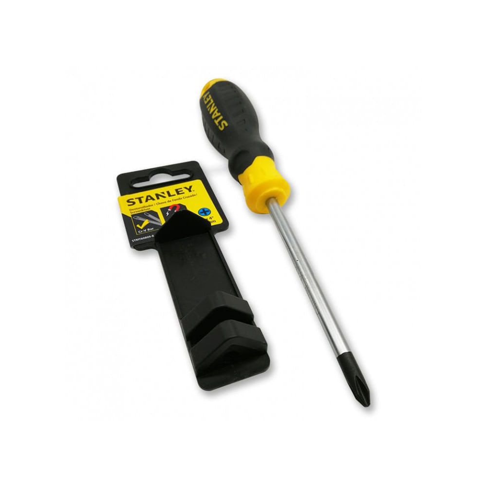 Destornillador cushiongrip stanley (+) 1/4 x 4 ph#2. Cromo vanadio. (100 mm)