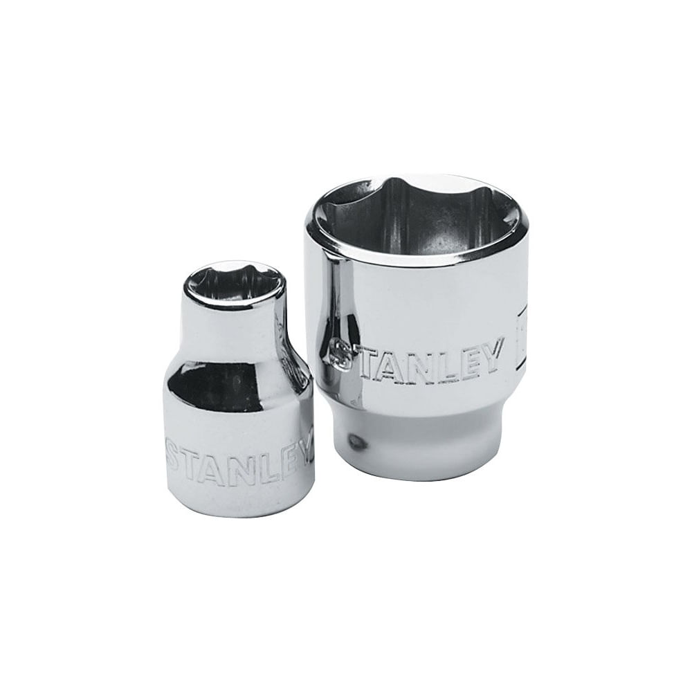 Socket stanley 3/8 corto 6pt. Cromo vanadio. X 16mm