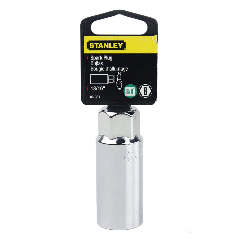 Socket sacabujia stanley de 3/813/16. Cromo vanadio. 3/8 x 13/16