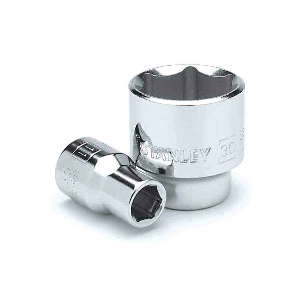 Socket stanley 3/8 corto 6pt. Cromo vanadio. X 18mm