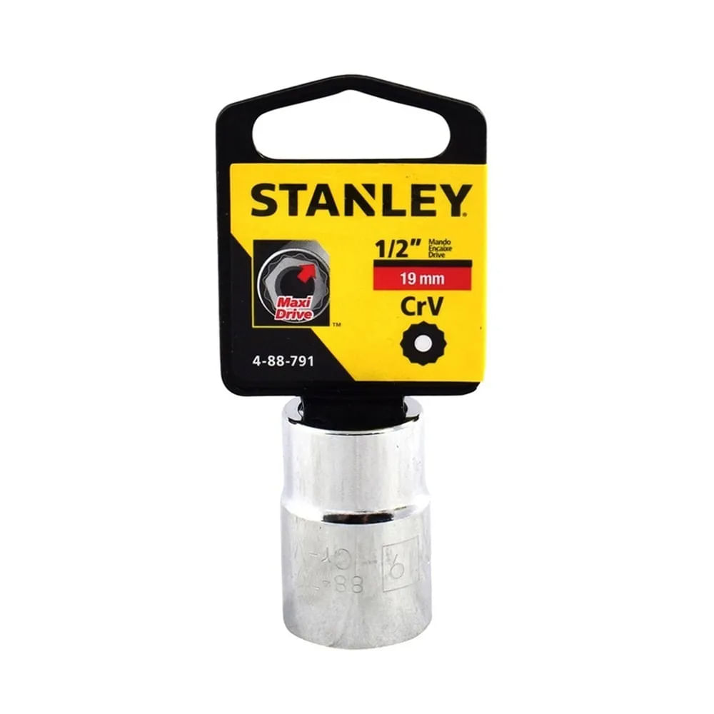 Socket stanley 1/2 corto 12pt. Cromo vanadio. X 19mm