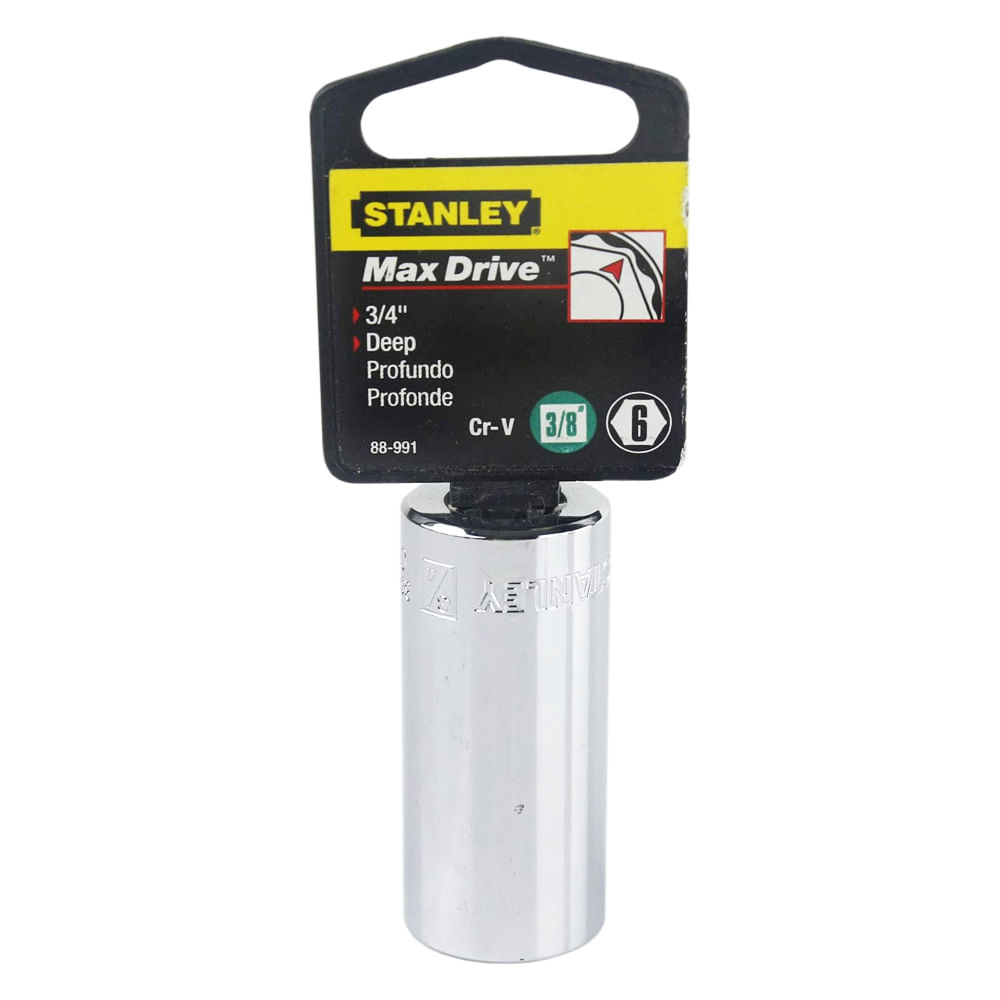Socket stanley 3/8 largo 3/4 6pt. Cromo vanadio. X