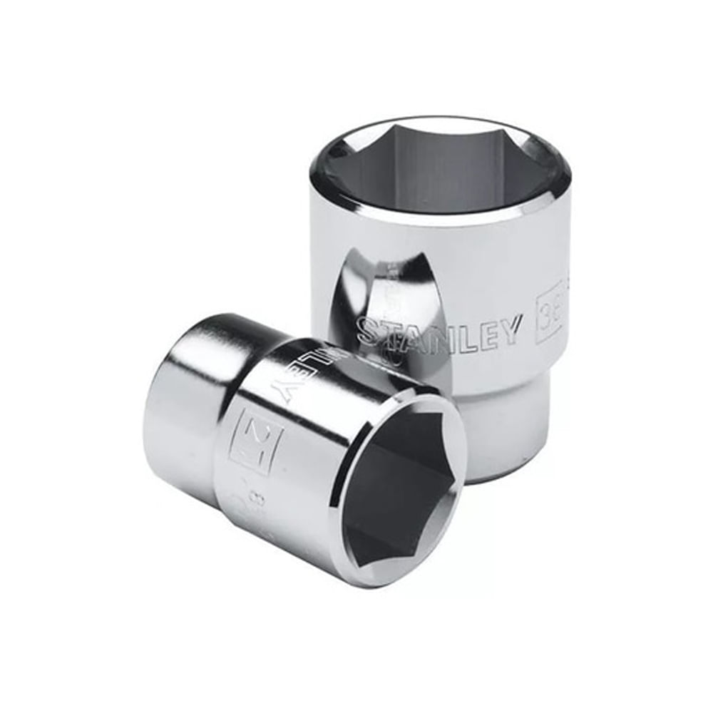 Socket stanley 3/4 corto 6pts. Cromo vanadio. X 22mm