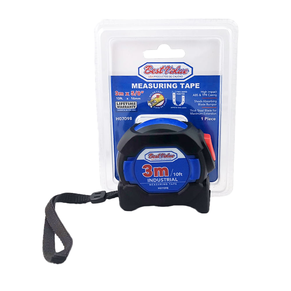 Cinta metrica 3mts ergo industrial. Azul / negro.